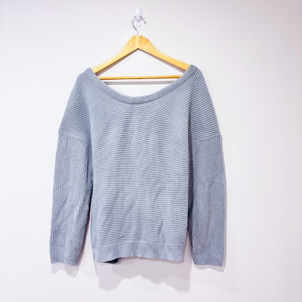 SHEIN Grey open‎ back cross sweater | Cozy casual | Size 8/10